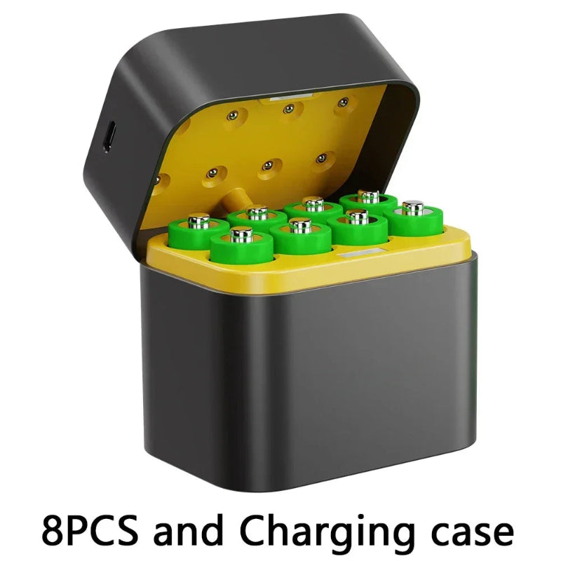 With Smart Charger 8 Slots AA/AAA with 4255Mwh/3400Mwh 1.5V Rechargeable Lithium Battery Fast Charging Battery Charger Set