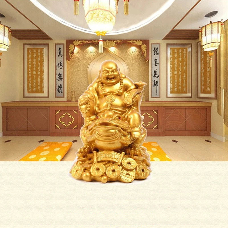 Feng Shui Maitreya Buddha Wealth Toad Statue