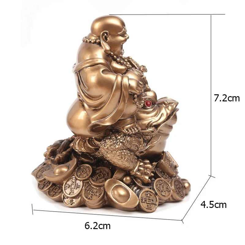 Feng Shui Maitreya Buddha Wealth Toad Statue
