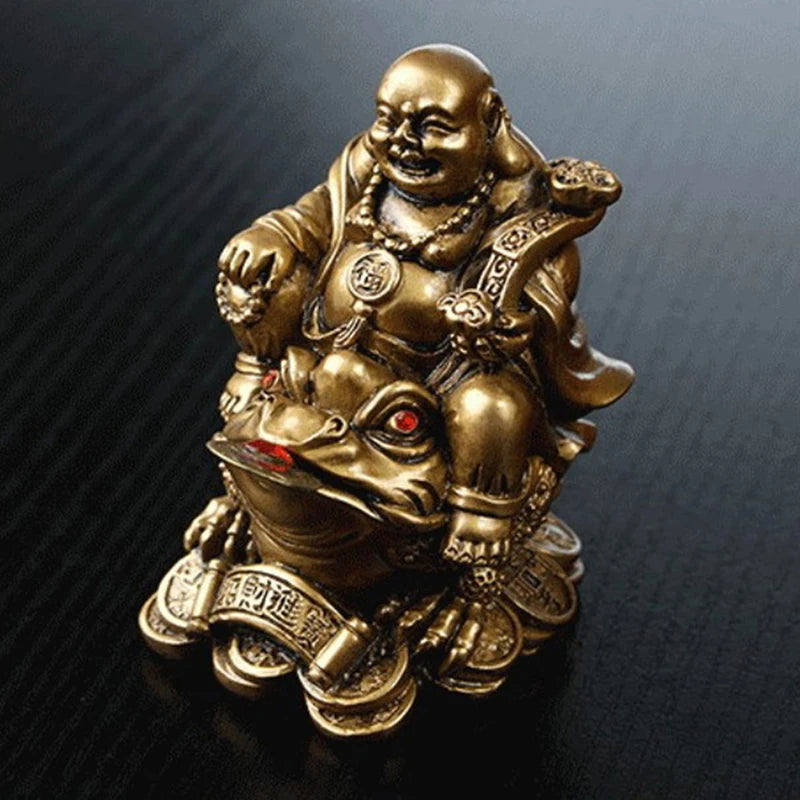 Feng Shui Maitreya Buddha Wealth Toad Statue