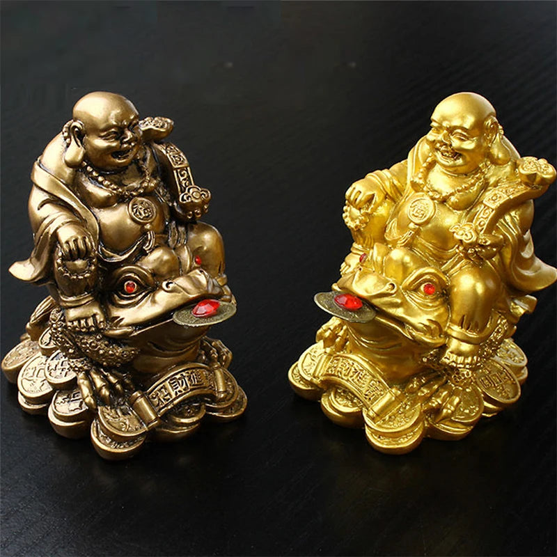 Feng Shui Maitreya Buddha Wealth Toad Statue