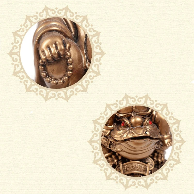 Feng Shui Maitreya Buddha Wealth Toad Statue