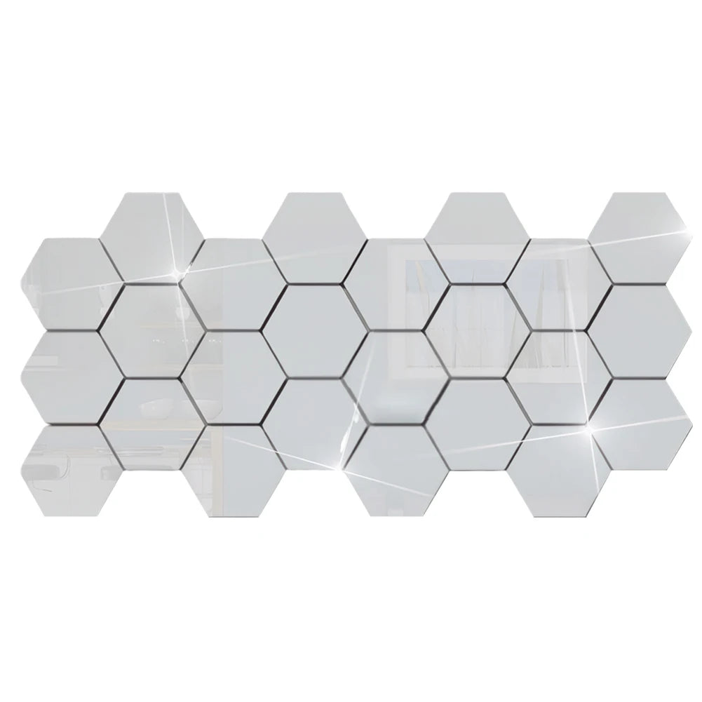 24Pcs Acrylic 3D Mirror Wall Stickers