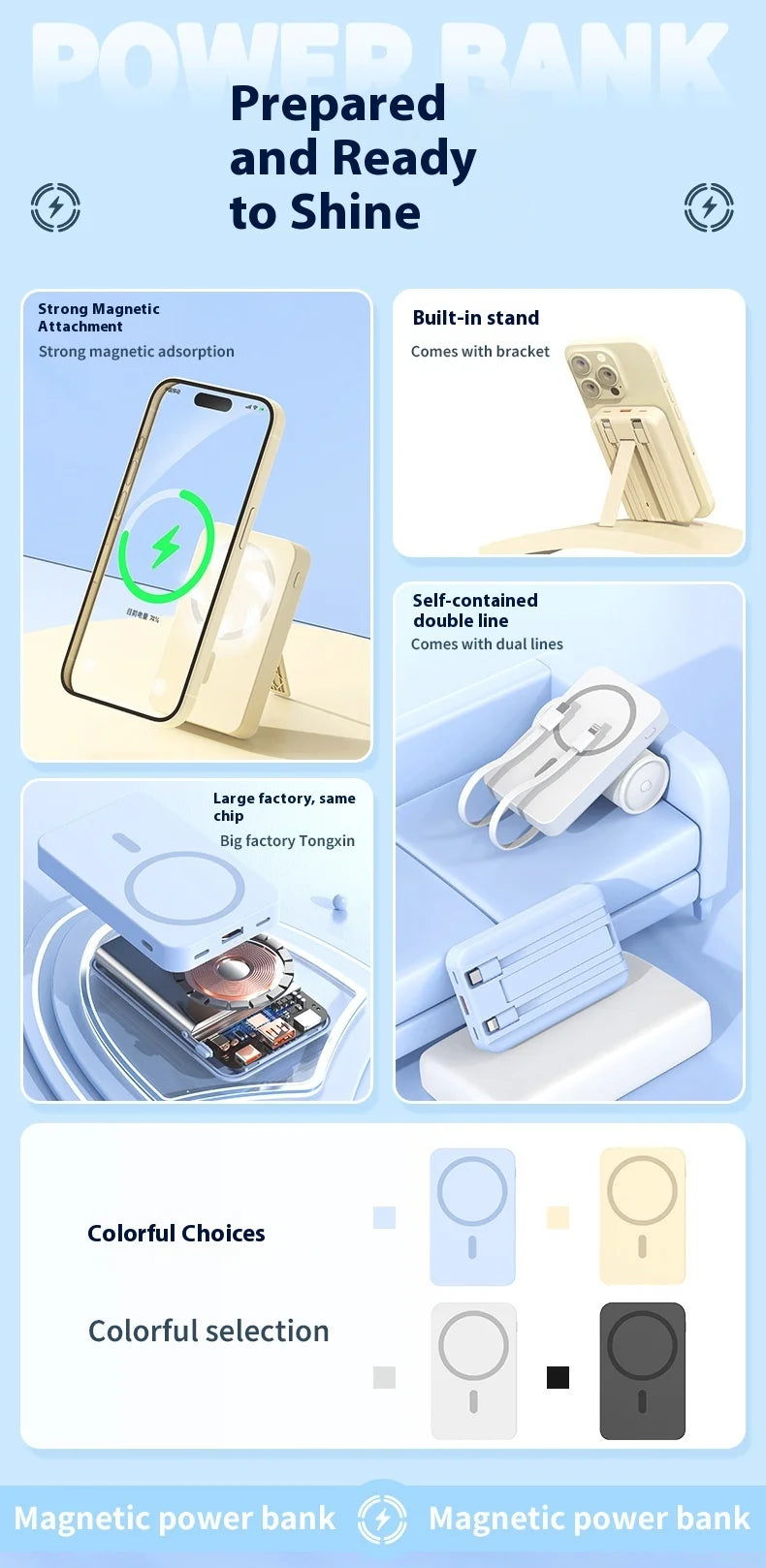 3-in-1 Wireless Fast Charging Power Bank