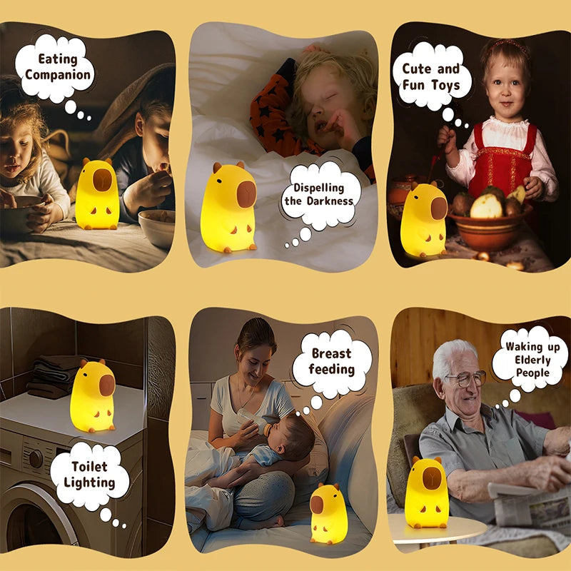 Cute Capybara Silicone Night Light