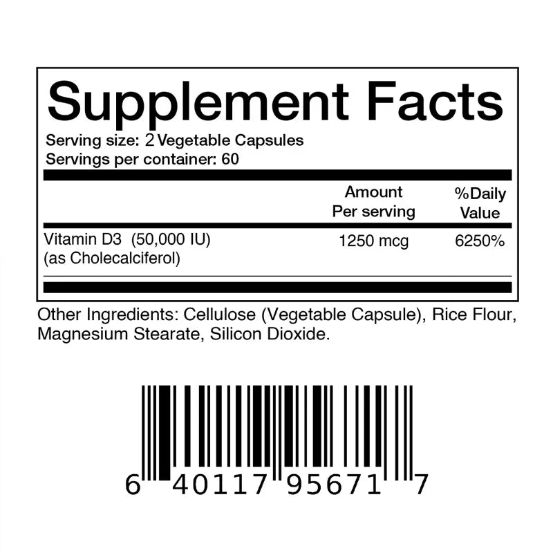 Vitamin D3 50000 IU Capsules
