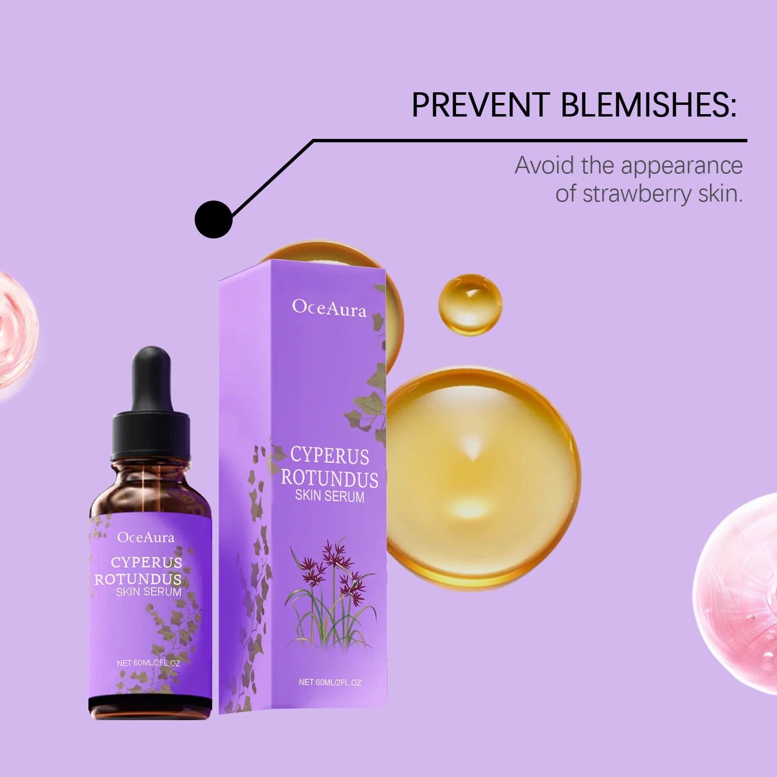 OceAura Cyperus Rotundus Oil for Hair Removal Prevent Hair Growth Products Remove Hair Inhibitor for Moisturizing Body Oil 60ml
