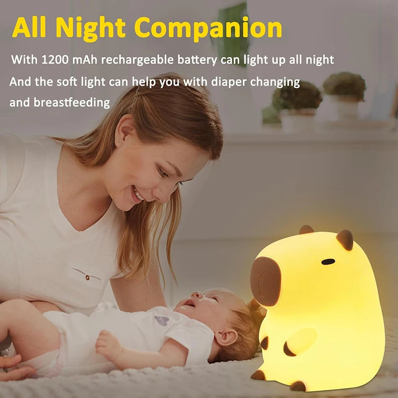 Cute Capybara Silicone Night Light