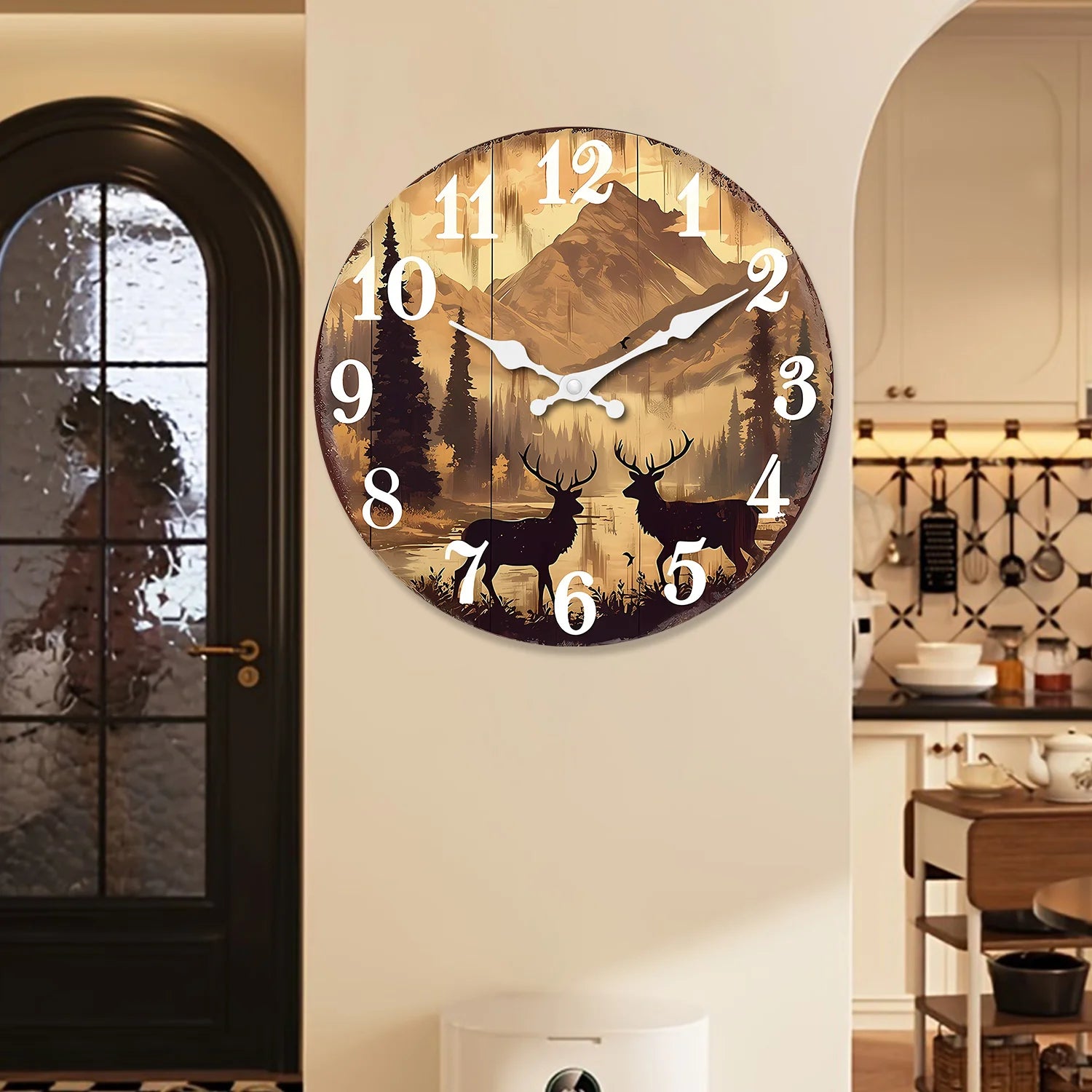 Forest Elk Wooden Wall Clock