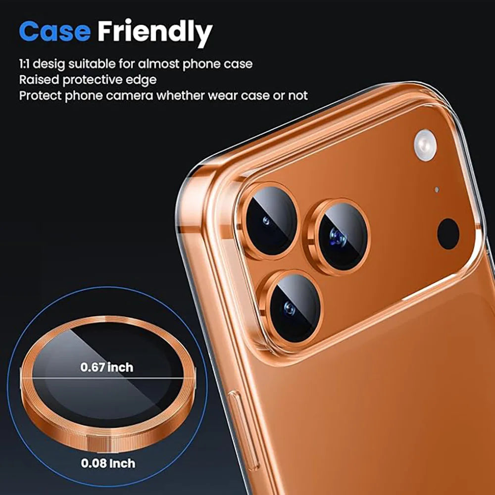 Metal Camera Lens Protector Cover For iPhone 17 16 14 13 15 Pro Max Air Plus Ring Lens Glass For iphone 17 Pro Max Accessories