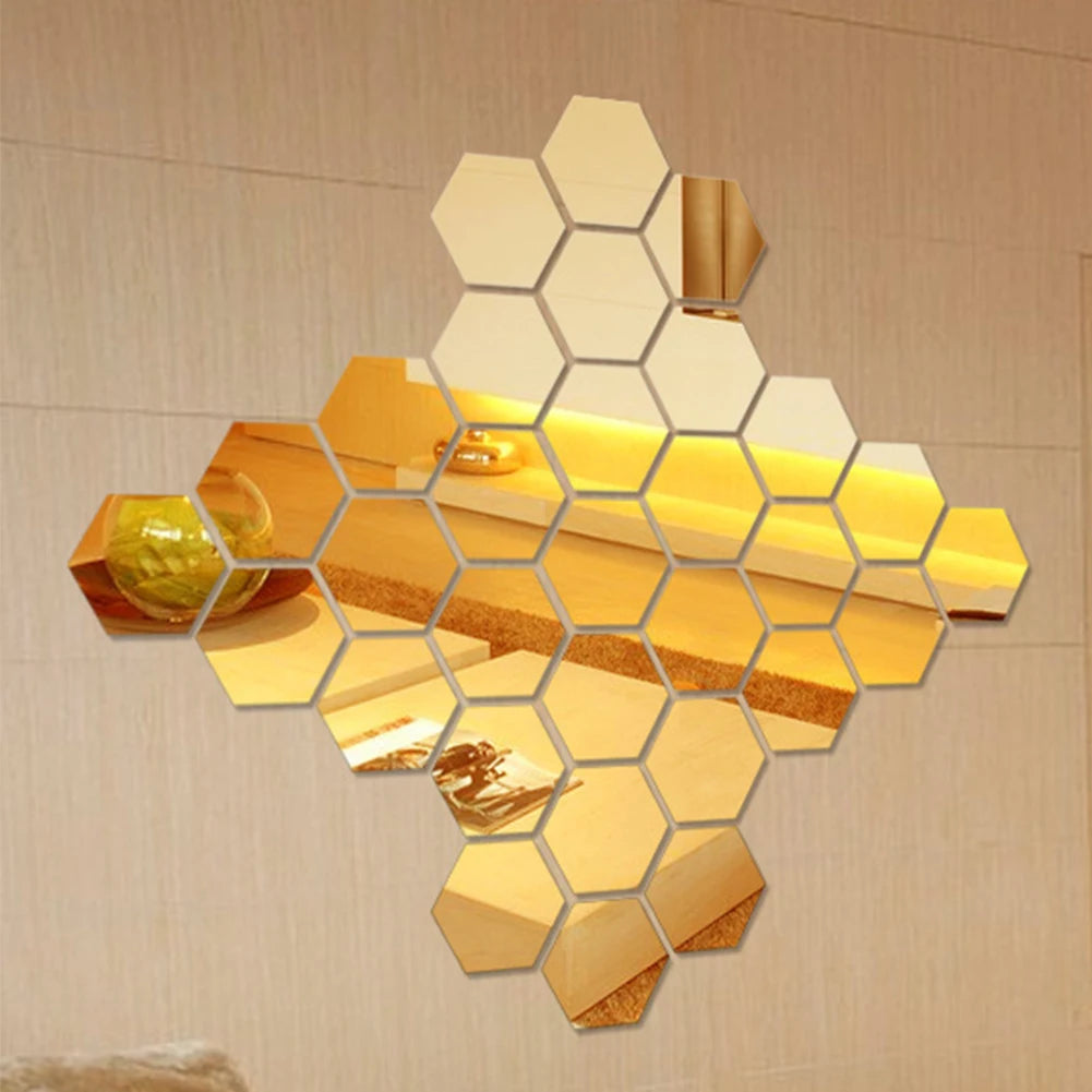 24Pcs Acrylic 3D Mirror Wall Stickers