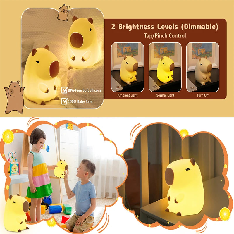 Cute Capybara Silicone Night Light