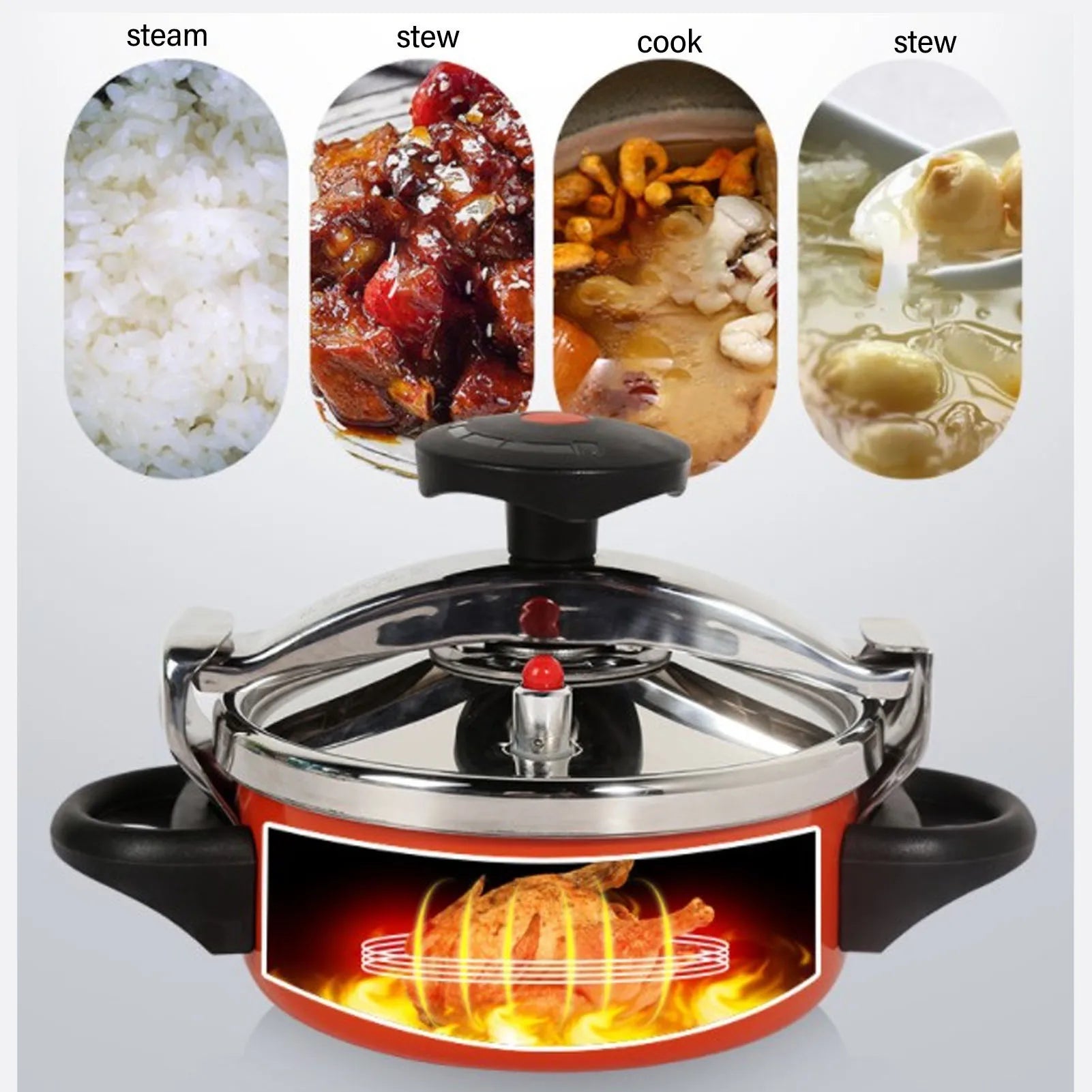 2L Stainless Steel Pressure Cooker