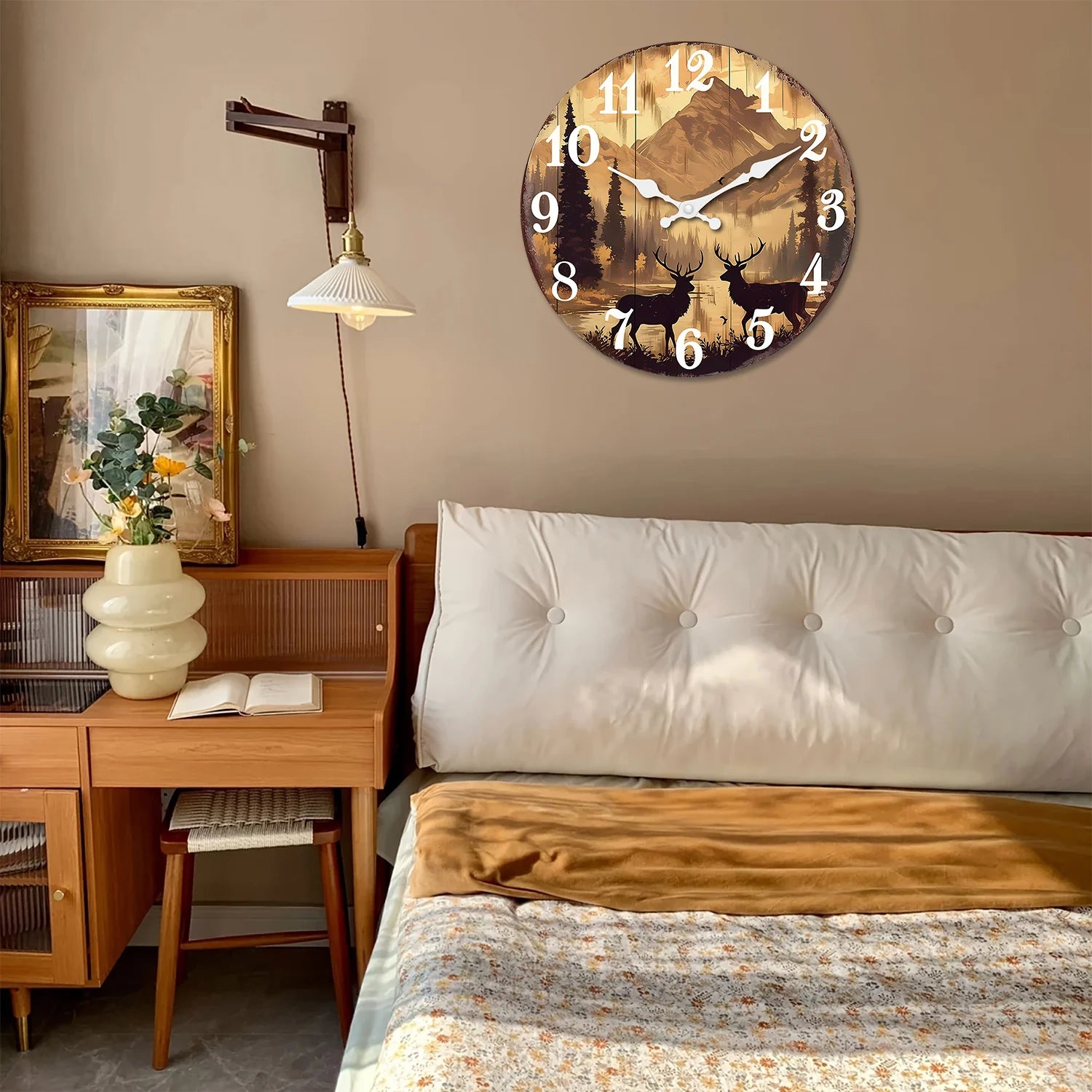 Forest Elk Wooden Wall Clock