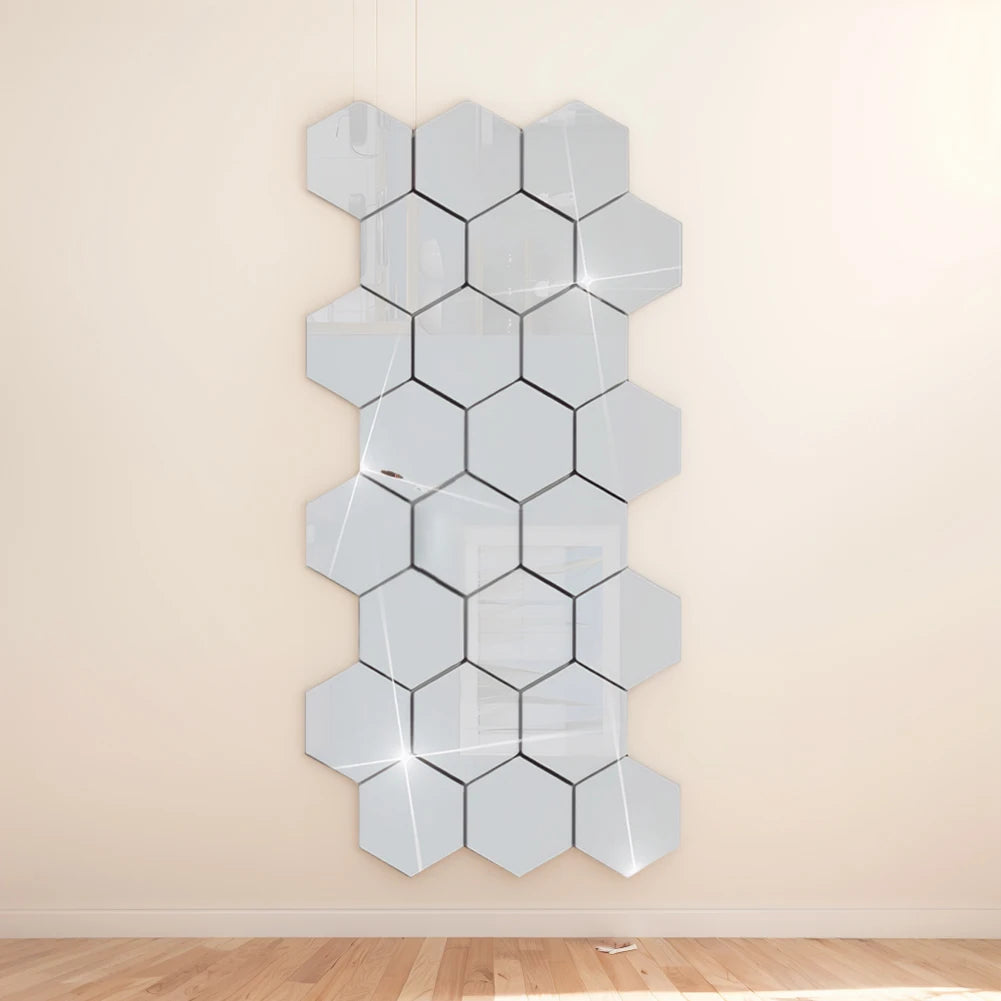 24Pcs Acrylic 3D Mirror Wall Stickers