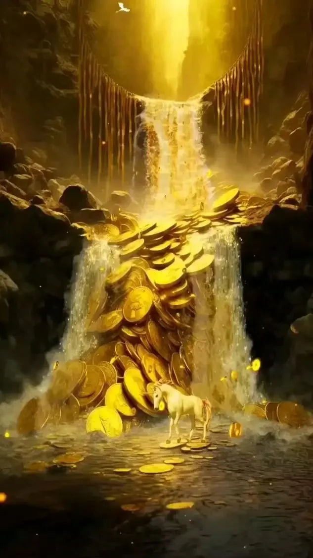 Golden Money Tree Abstract Wall Art