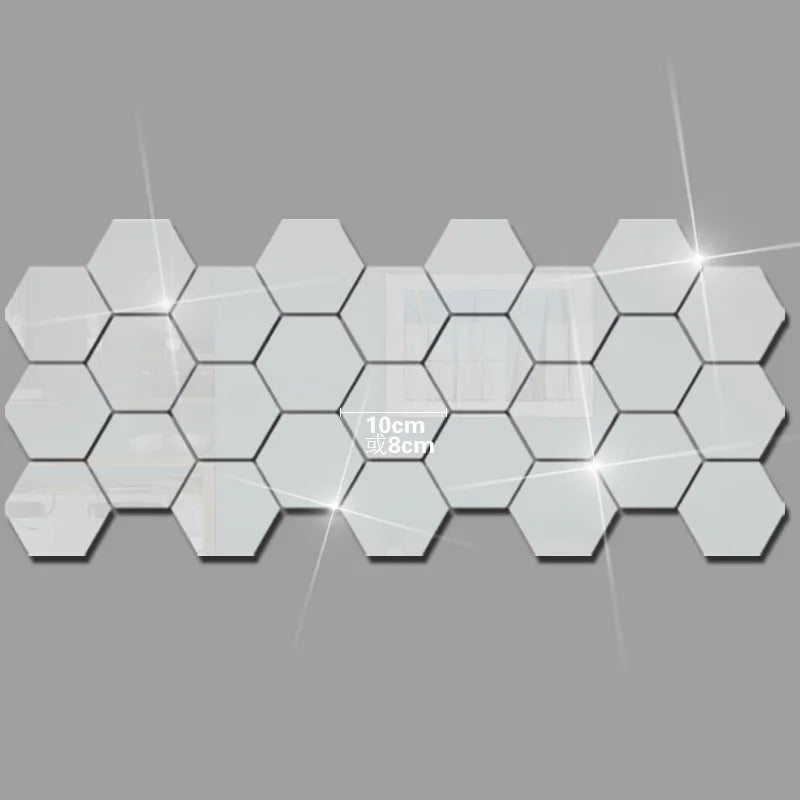 24Pcs Acrylic 3D Mirror Wall Stickers