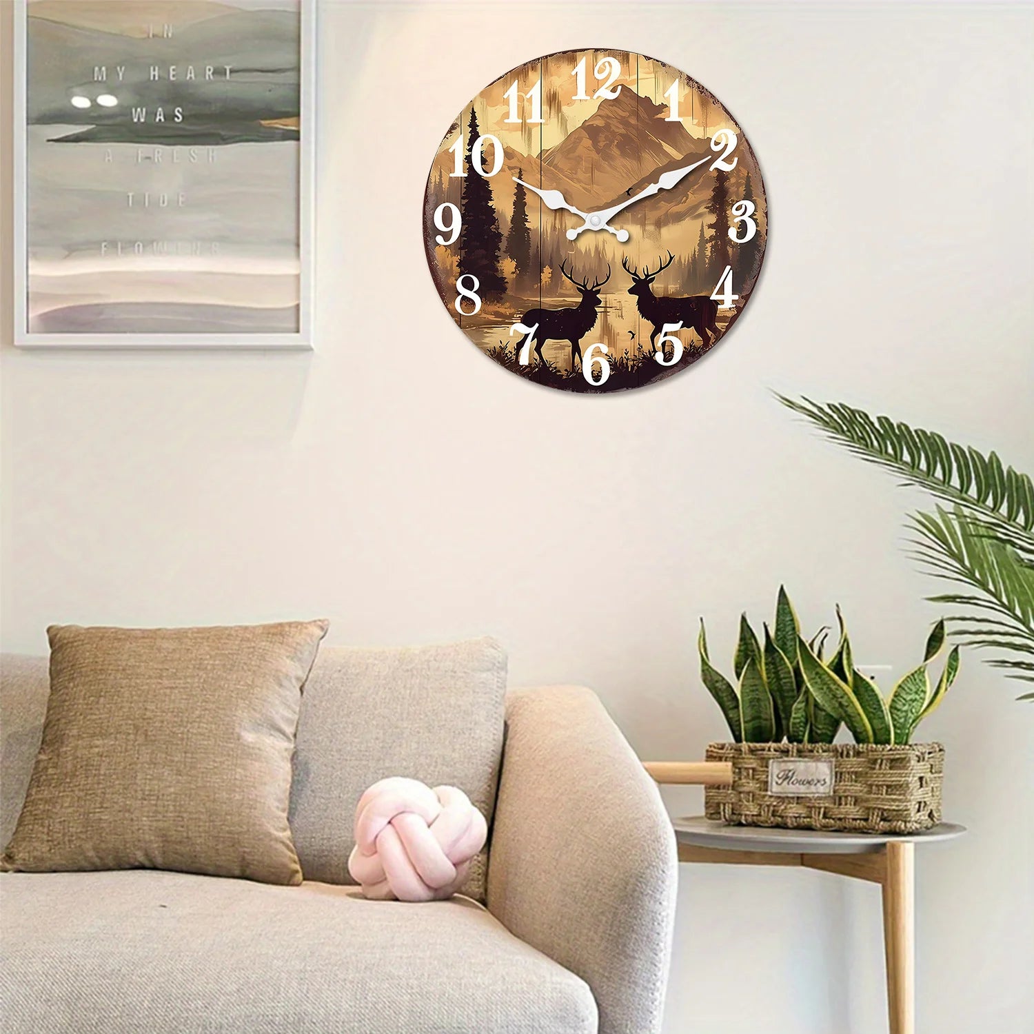 Forest Elk Wooden Wall Clock