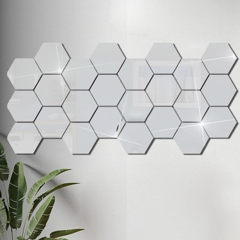 24Pcs Acrylic 3D Mirror Wall Stickers