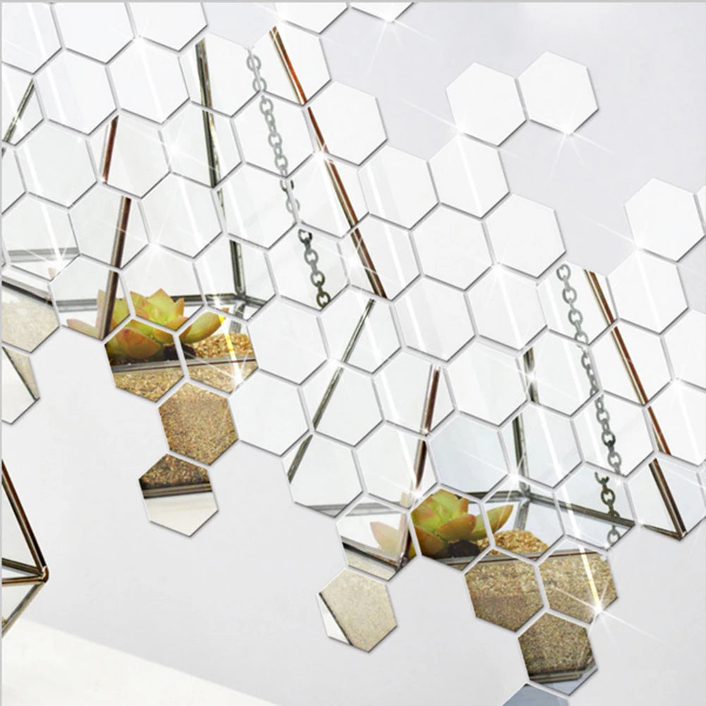 24Pcs Acrylic 3D Mirror Wall Stickers