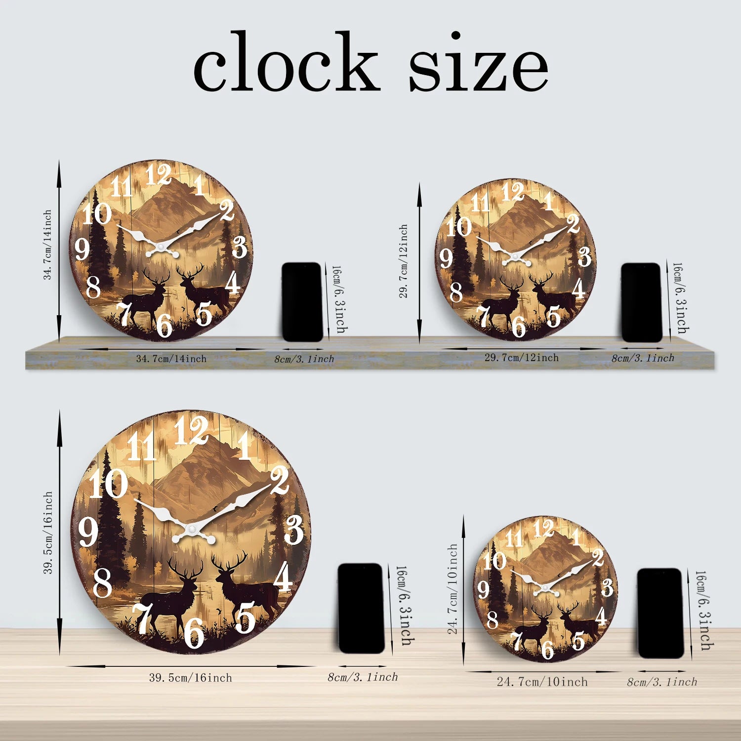 Forest Elk Wooden Wall Clock