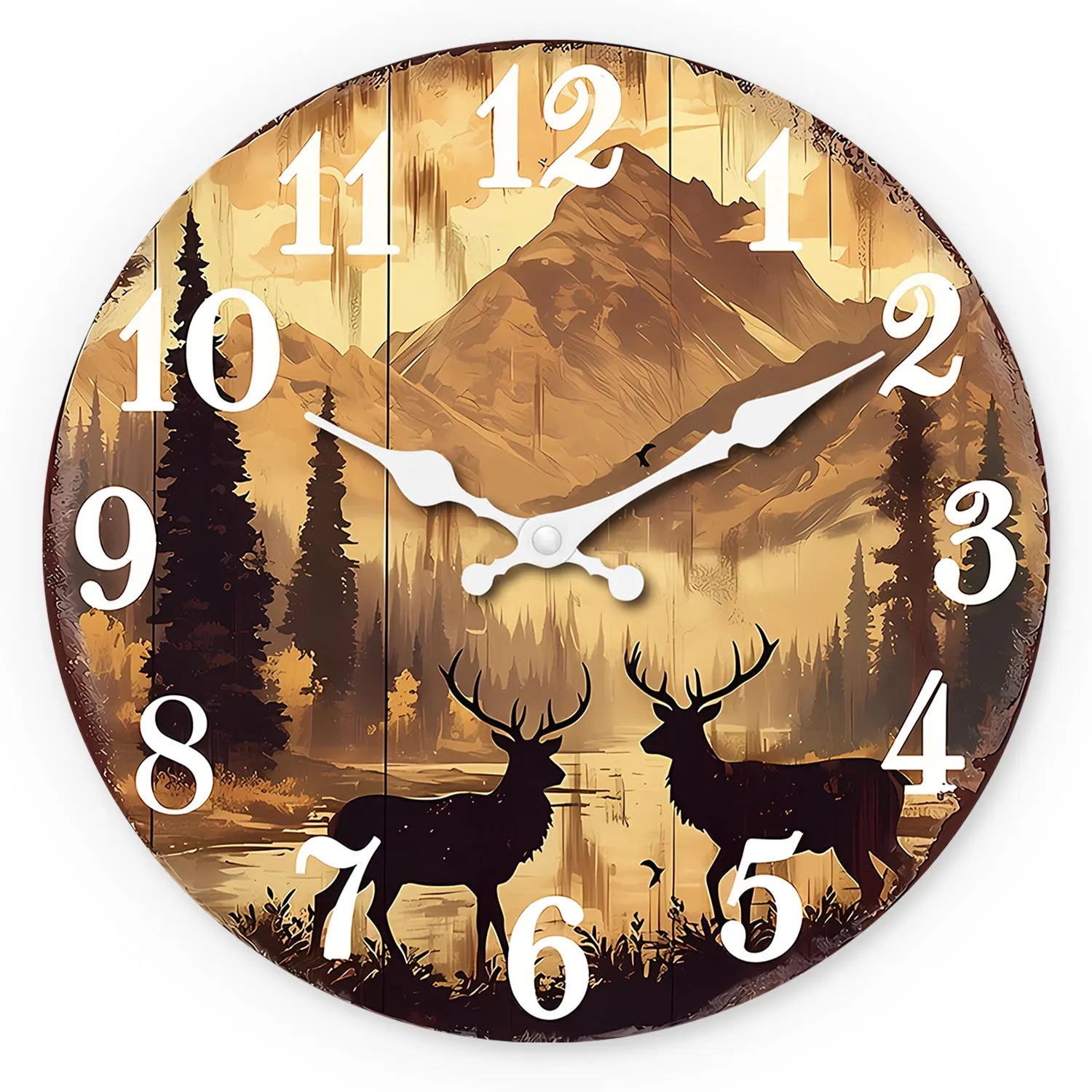 Forest Elk Wooden Wall Clock
