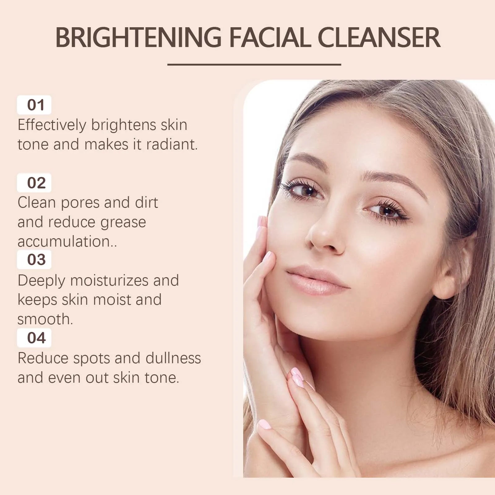 Turmeric Cleansing Milk Foam Facial Cleanser Cleanses Dirt And Grease Brightens Skin Hydrating And Moisturizes Face Care Product