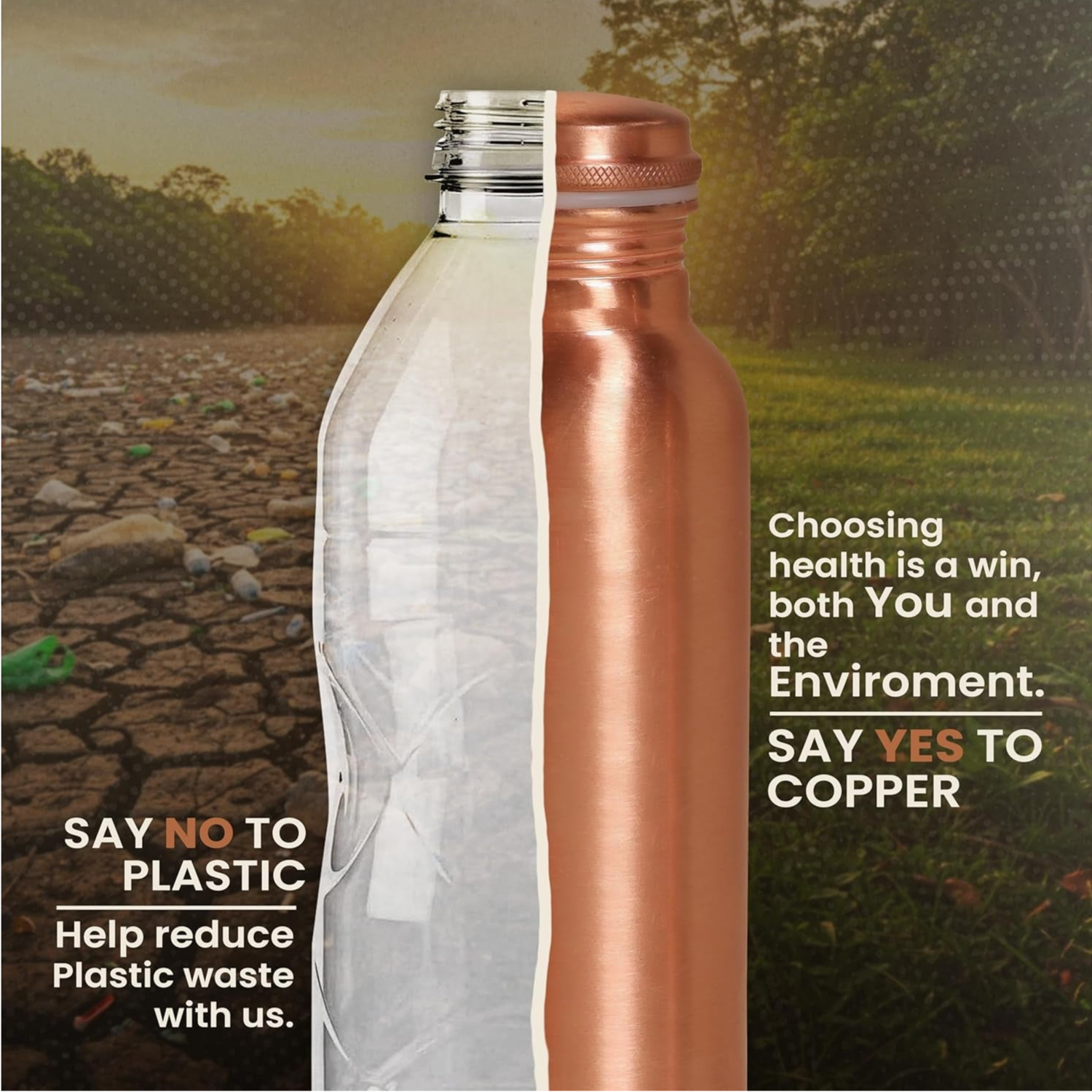 Pure Copper Water Bottle – Leak-Proof Hydration