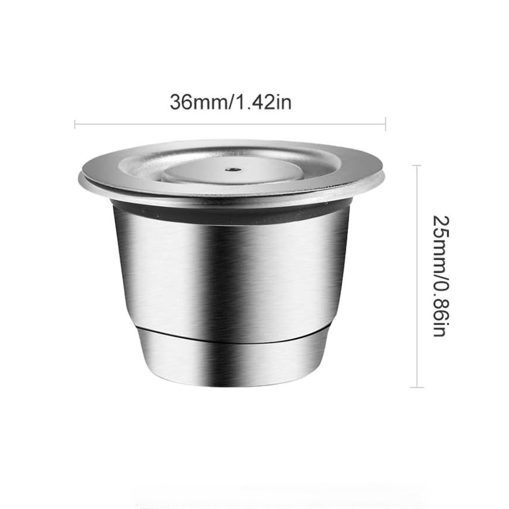 Reusable Coffee Capsule – Stainless Steel Pod with Spoon & Brush
